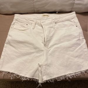 Madewell High Rise White Denim Shorts